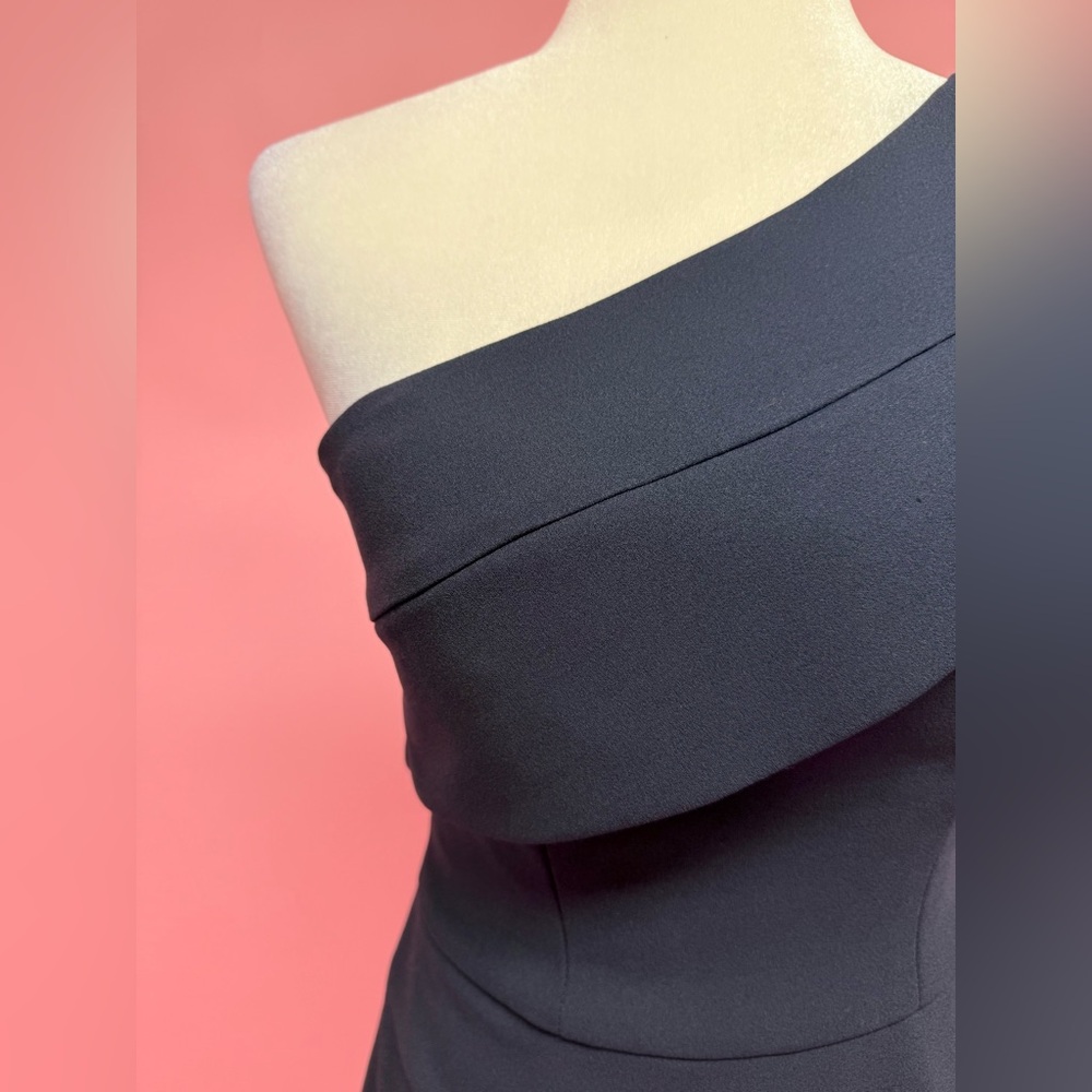 🌹Elegant Navy Cachet Roland Mouret One-Shoulder Dress - Picture 4 of 8